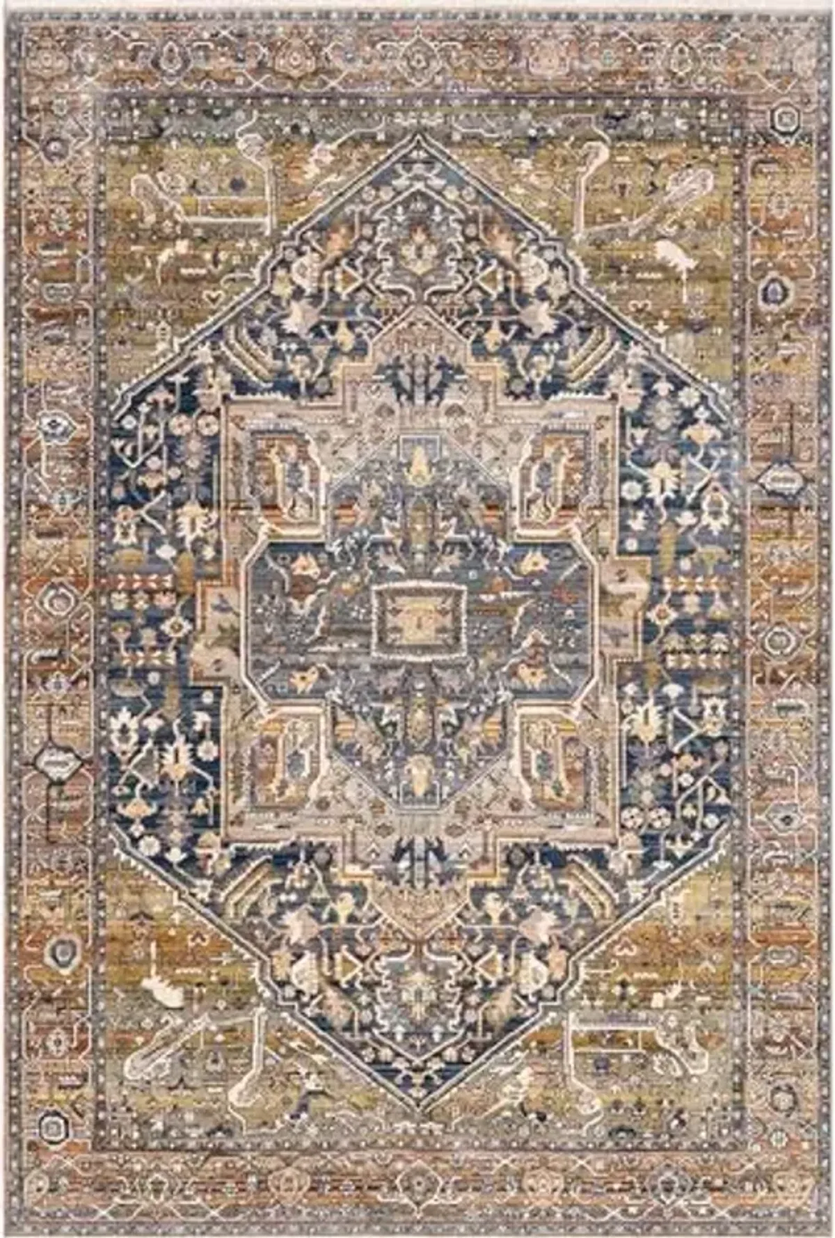 nuLOOM Harriet Vintage Medallion Fringe Area Rug - 4x6 Area Rug Traditional Rust/Multicolor Rugs for Living Room Bedroom Dining Room Kitchen