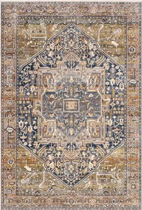 nuLOOM Harriet Vintage Medallion Fringe Area Rug - 7x9 Area Rug Traditional Rust/Multicolor Rugs for Living Room Bedroom Dining Room Kitchen