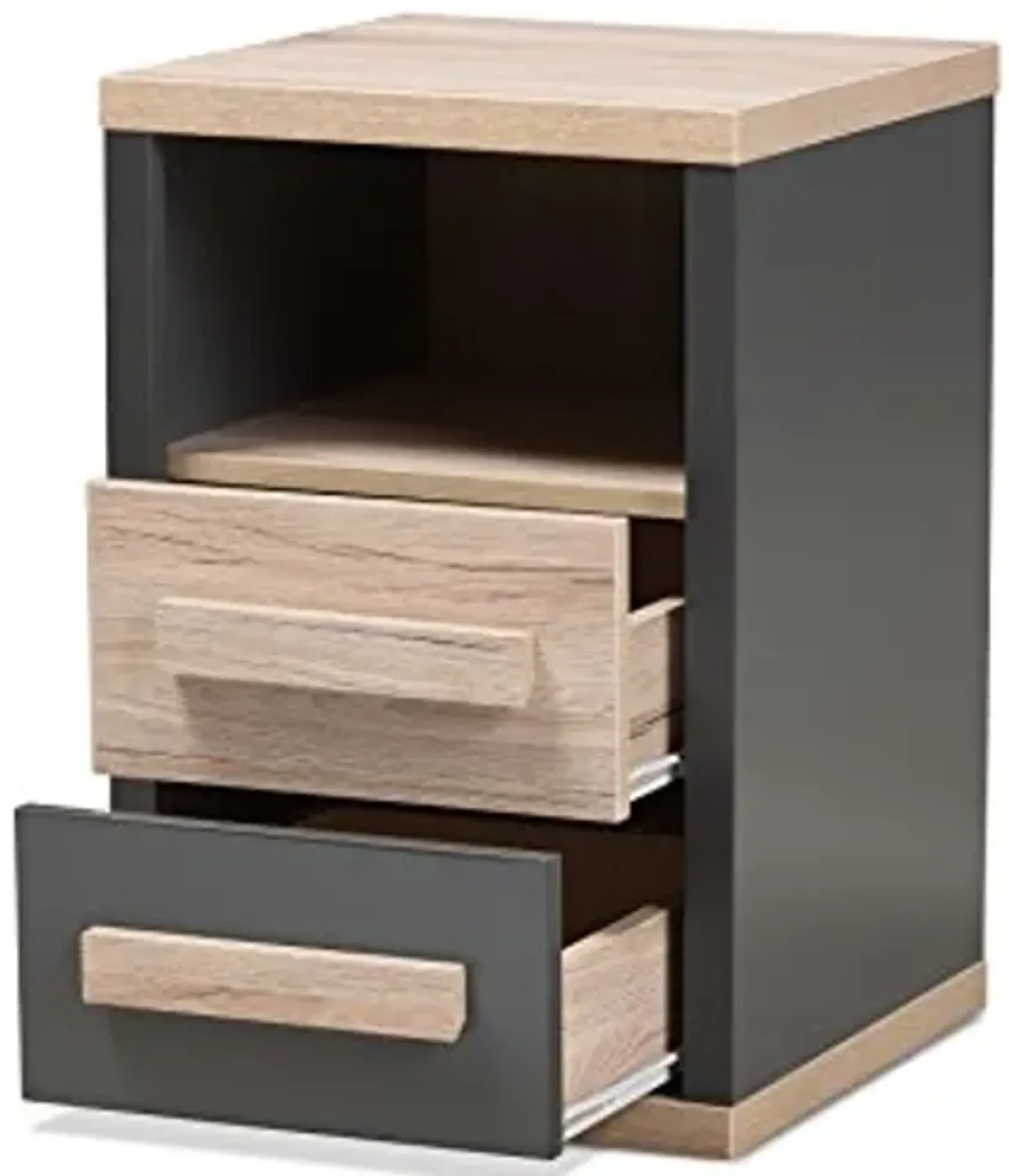 Baxton Studio Panni Modern 2-Drawer Nightstand, Regular