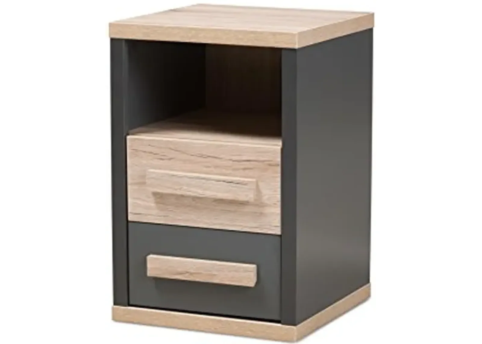 Baxton Studio Panni Modern 2-Drawer Nightstand, Regular