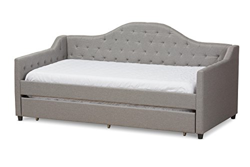 Baxton Studio Peola Modern Fabric Daybed with Trundle, Twin