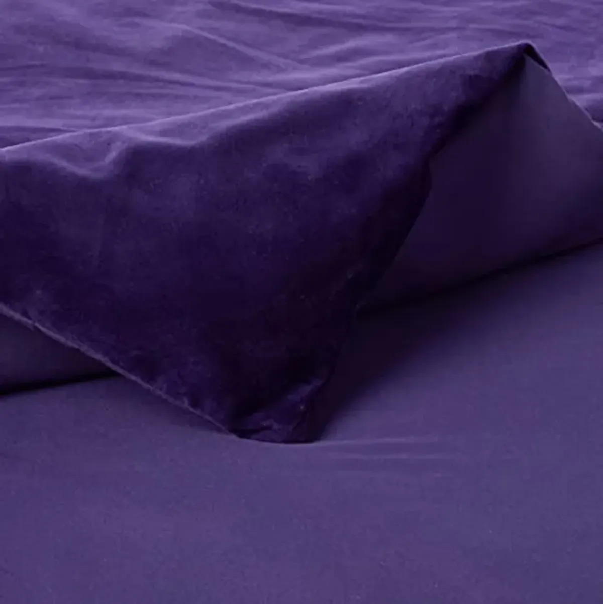 Tribeca Living VENICEDUVET Venice Velvet Oversized Solid Duvet Set, King, Purple