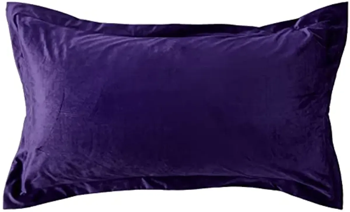 Tribeca Living VENICEDUVET Venice Velvet Oversized Solid Duvet Set, King, Purple