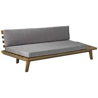 Christopher Knight Home Eulah Indoor Minimalist Acacia Wood Right-Sided Sofa with Grey Cushions, Grey Finish / Grey