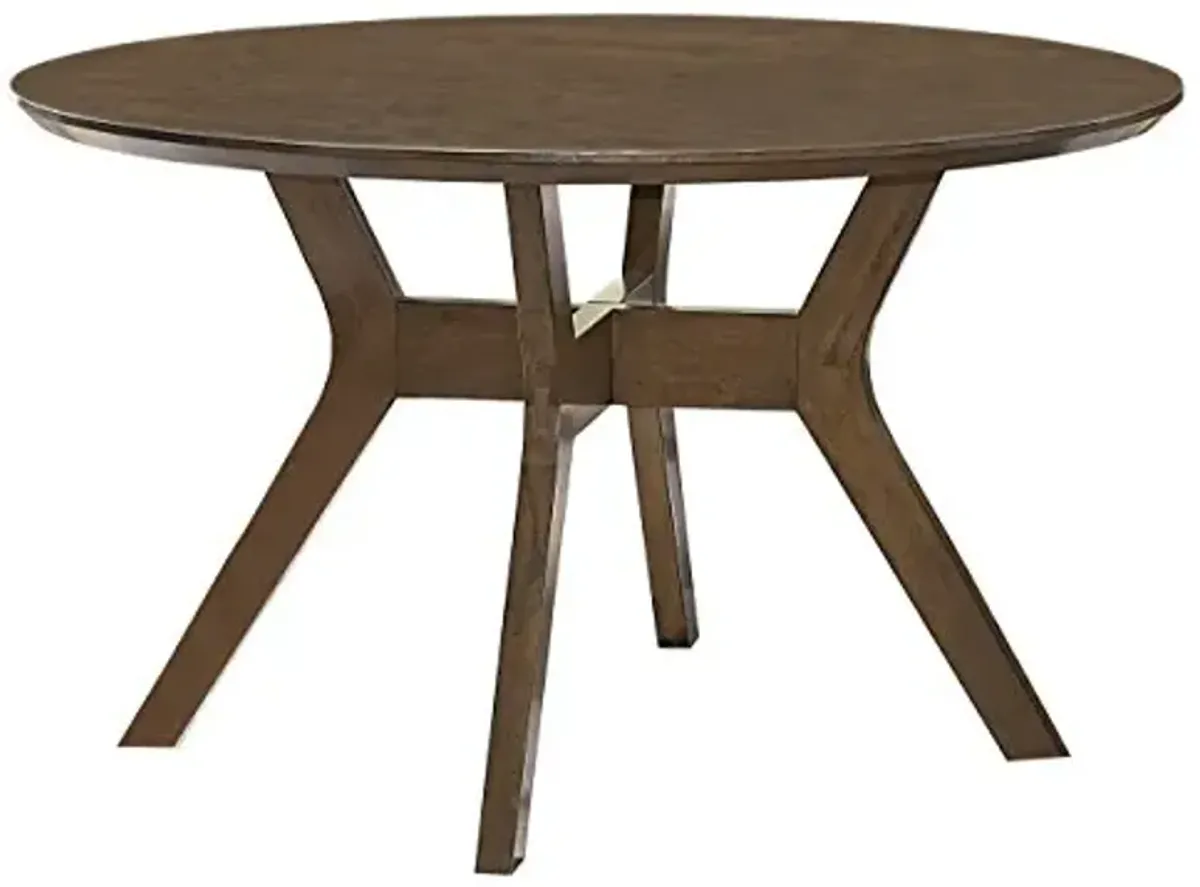 Homelegance Edam 52" Dia. Round Dining Table, Solid Wood Frame Mindy Veneer, X-Base Design, Kitchen Table for 4 People, for Dining Room, Kitchen, Easy Assemble, Light Oak