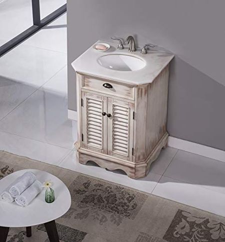 Elegant Decor 26 in. Single Bathroom Vanity Set in White Wash