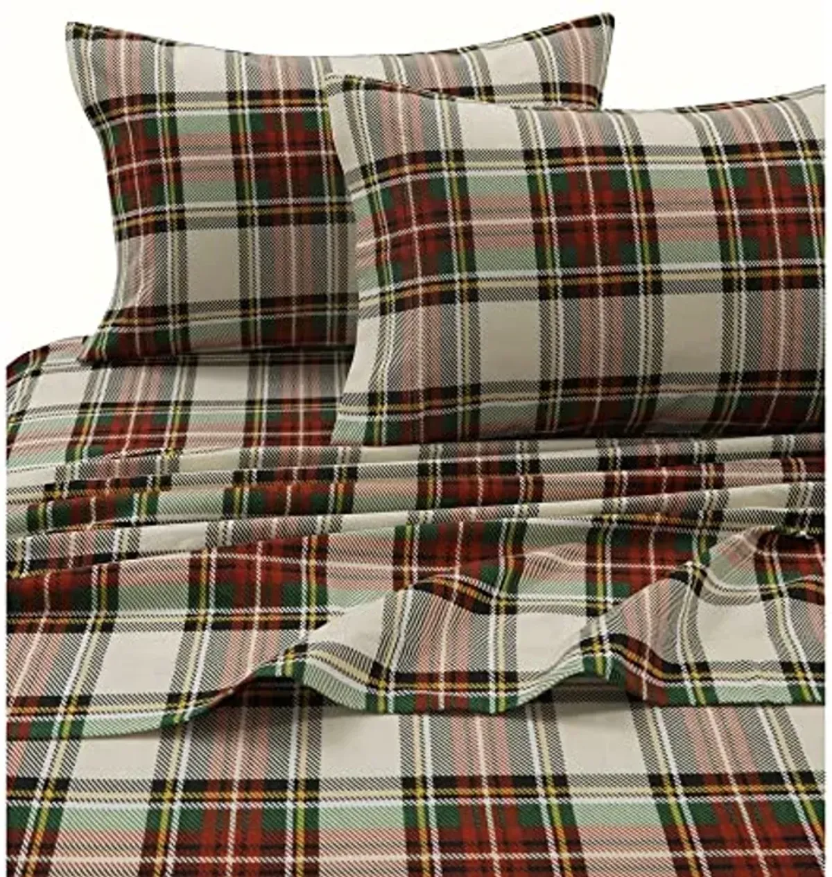 Tribeca Living 100% Cotton Flannel Sheet Set - Deep Pocket, 170-GSM, Ultra Soft & Cozy Bedding for Winter, Twin X-Large, Snowman Red/Green