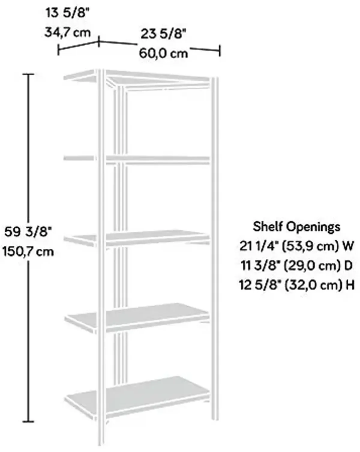Sauder North Avenue Bookcase/ Bookshelf, Charter Oak finish