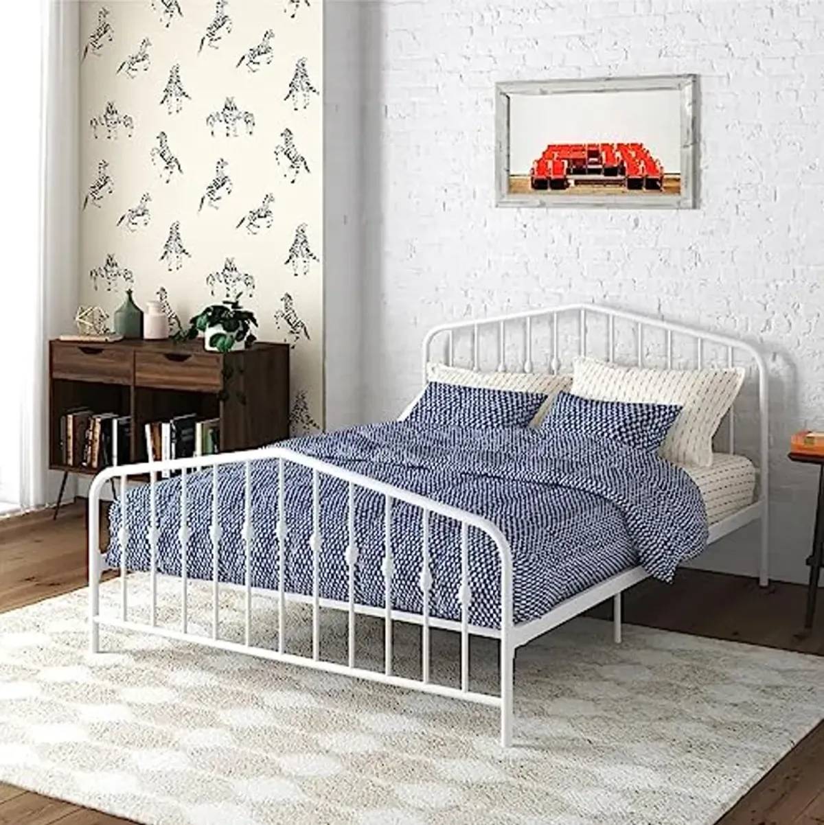 Novogratz DHP 4044139N Bushwick Metal Bed, Queen, White