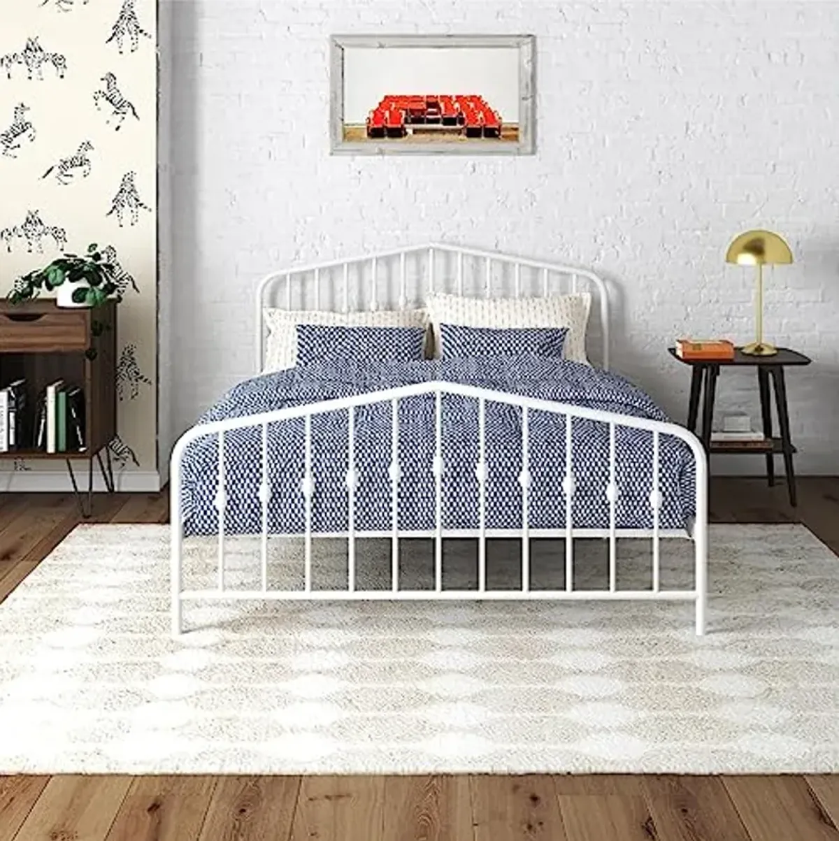 Novogratz DHP 4044139N Bushwick Metal Bed, Queen, White