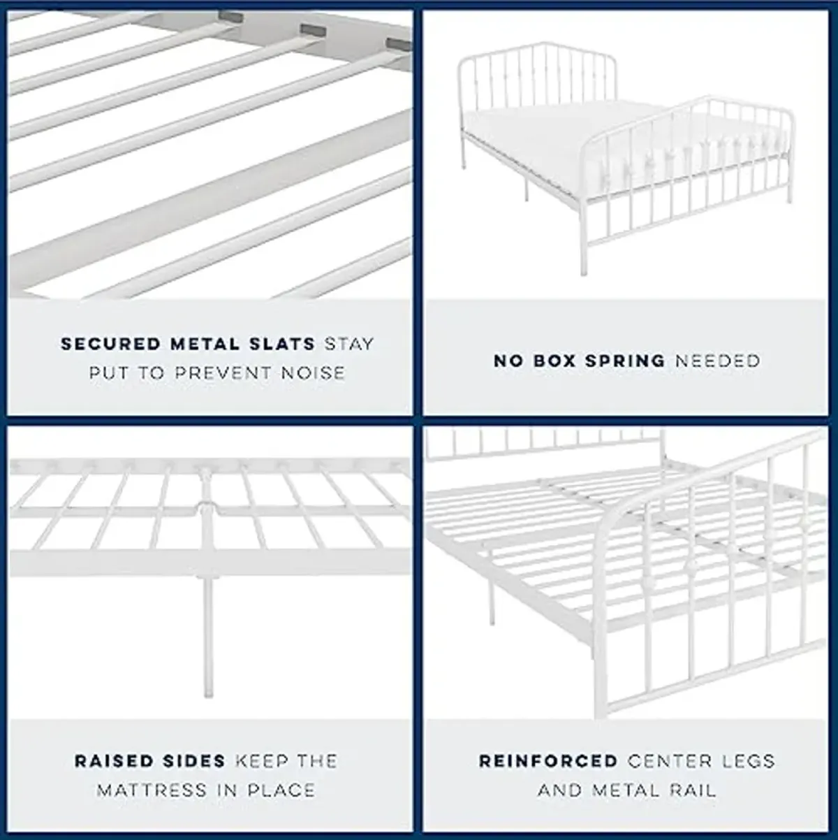 Novogratz DHP 4044139N Bushwick Metal Bed, Queen, White