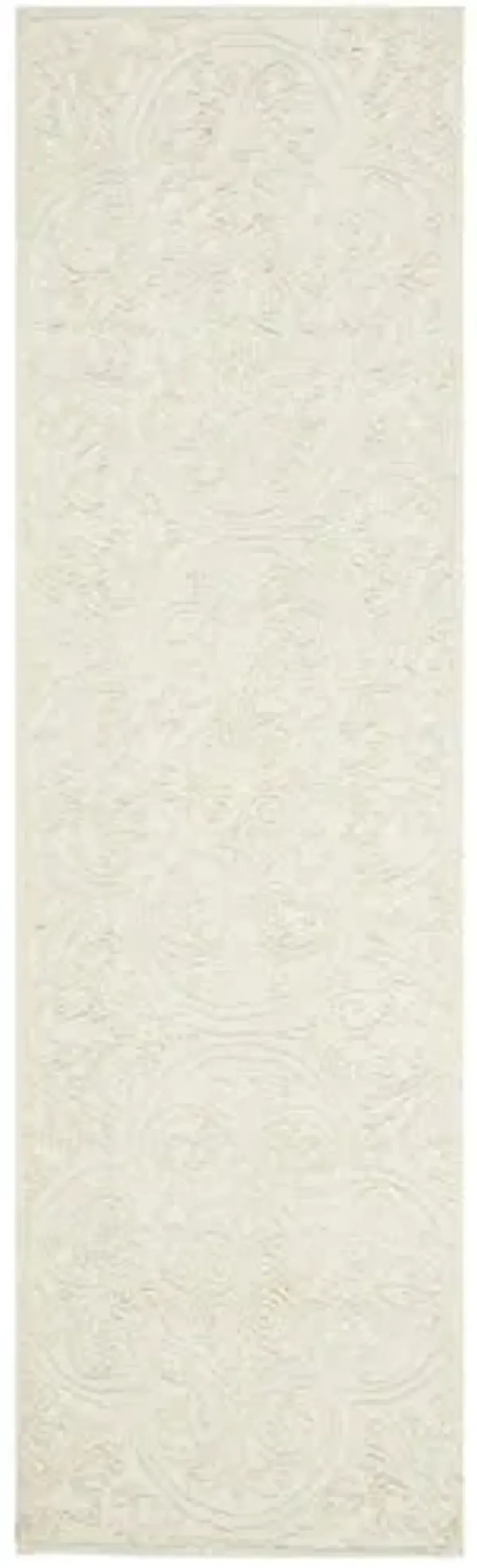 SAFAVIEH Trace Collection Runner Rug - 2'3" x 8', Ivory, Handmade Wool, Ideal for High Traffic Areas in Living Room, Bedroom (TRC101C)