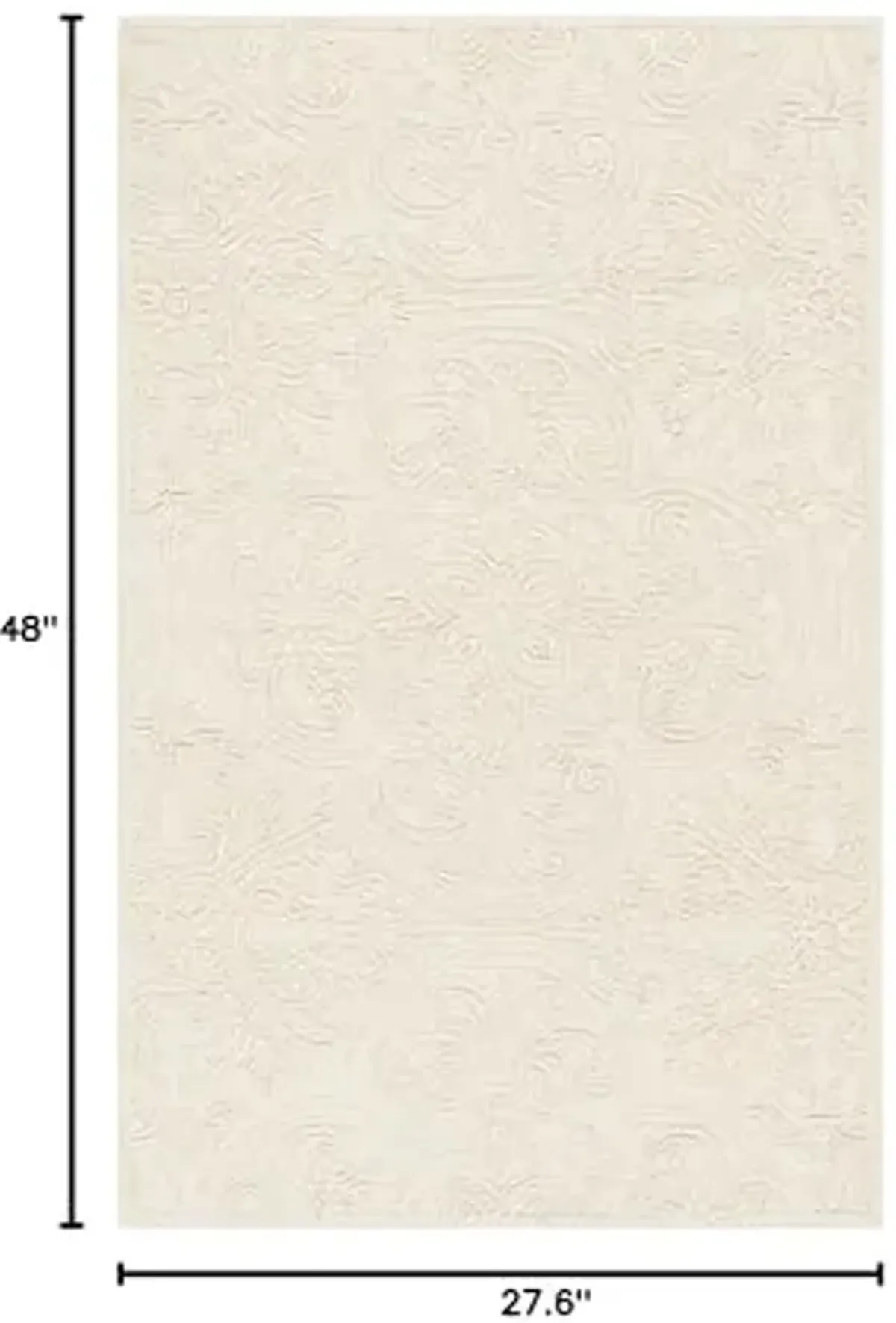SAFAVIEH Trace Collection Accent Rug - 2'3" x 4', Ivory, Handmade Wool, Ideal for High Traffic Areas in Entryway, Living Room, Bedroom (TRC101C)