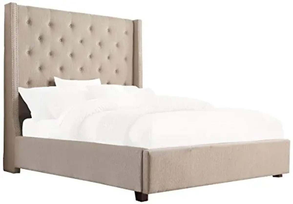 Homelegance Fairborn Fabric Upholstered Platform Bed, Queen, Beige