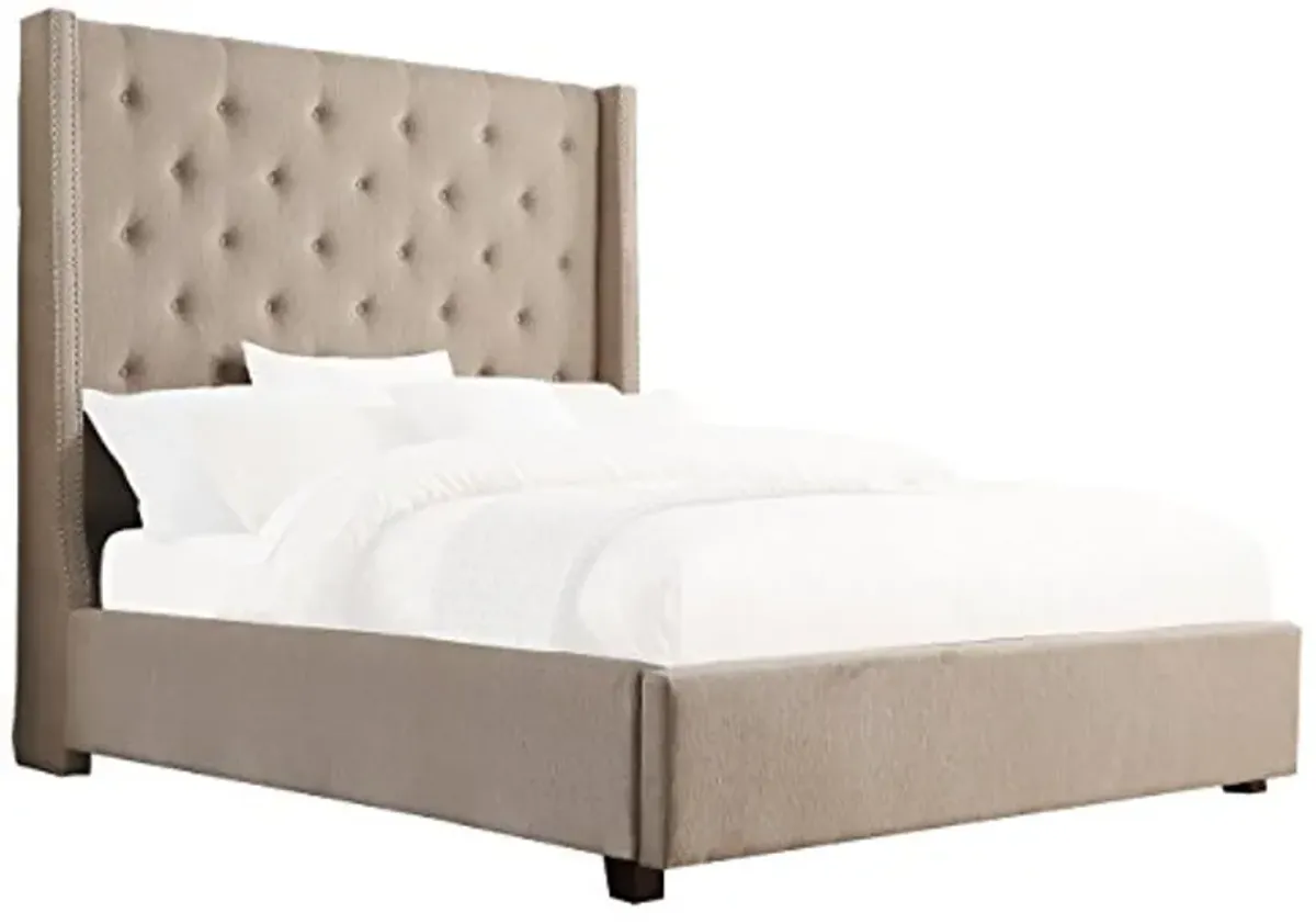 Homelegance Fairborn Fabric Upholstered Platform Storage Bed, Queen, Beige