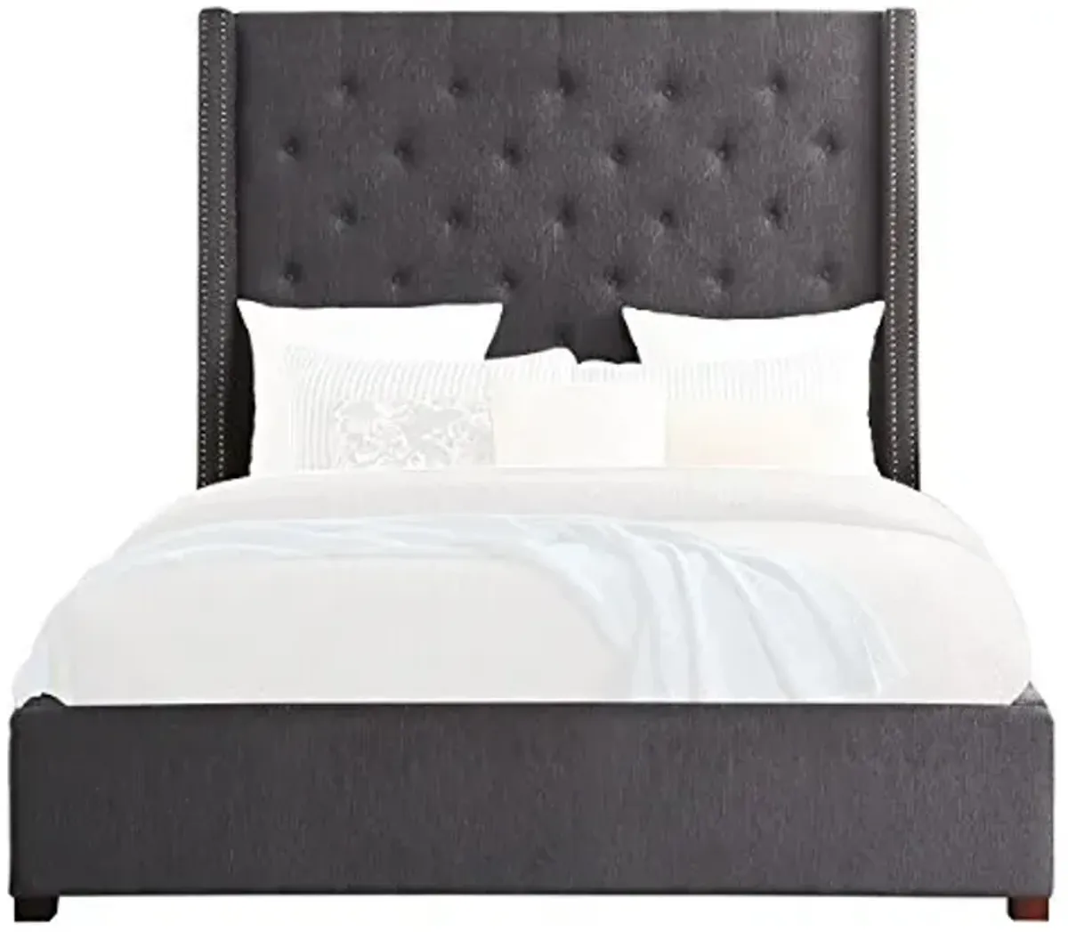 Homelegance Fairborn Upholstered Platform Bed, Full, Gray