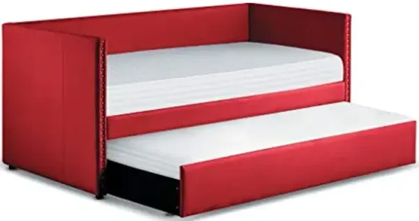 Homelegance Dufort Tuxedo Daybed with Trundle, Twin, Red