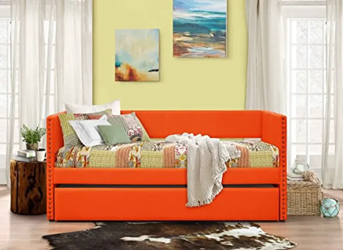 Homelegance Dufort Tuxedo Daybed with Trundle, Twin, Orange