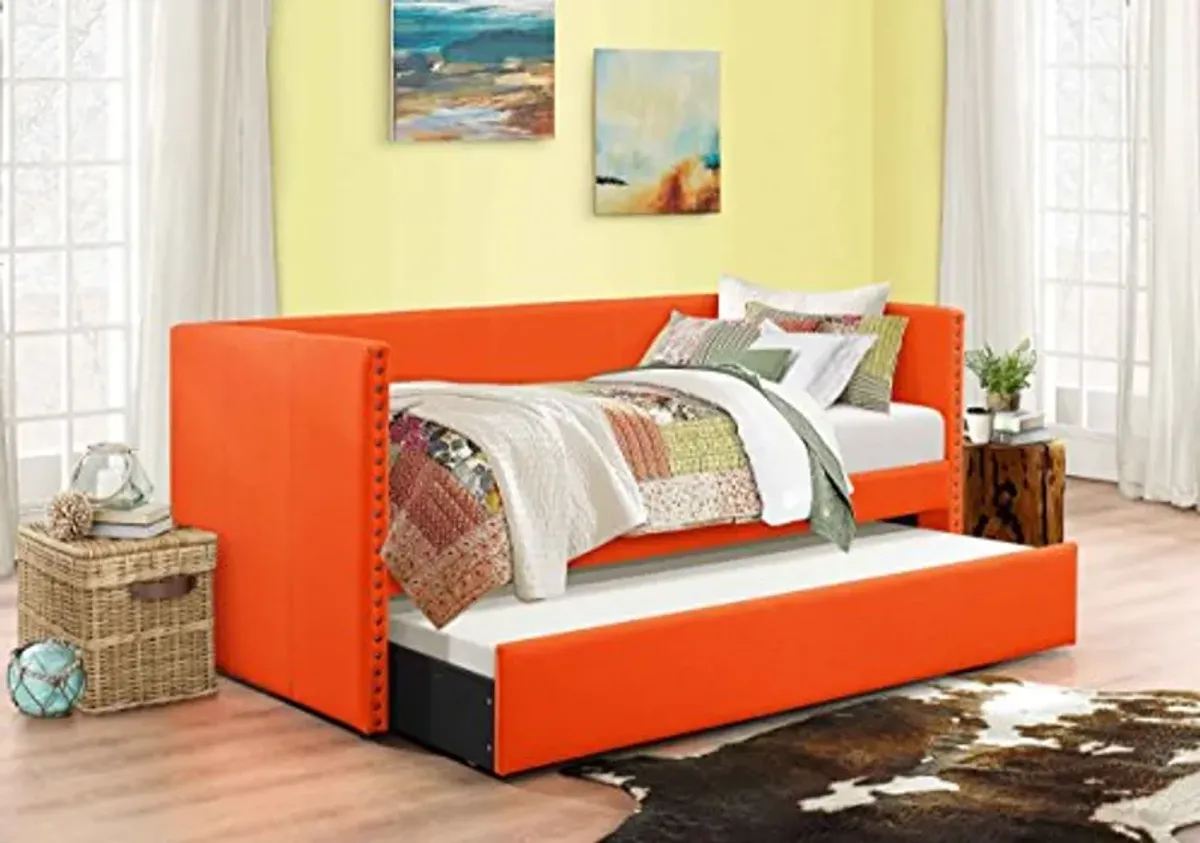 Homelegance Dufort Tuxedo Daybed with Trundle, Twin, Orange