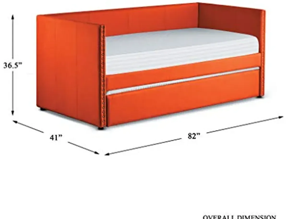 Homelegance Dufort Tuxedo Daybed with Trundle, Twin, Orange