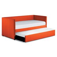 Homelegance Dufort Fabric Upholstered Daybed with Trundle, Twin, Orange