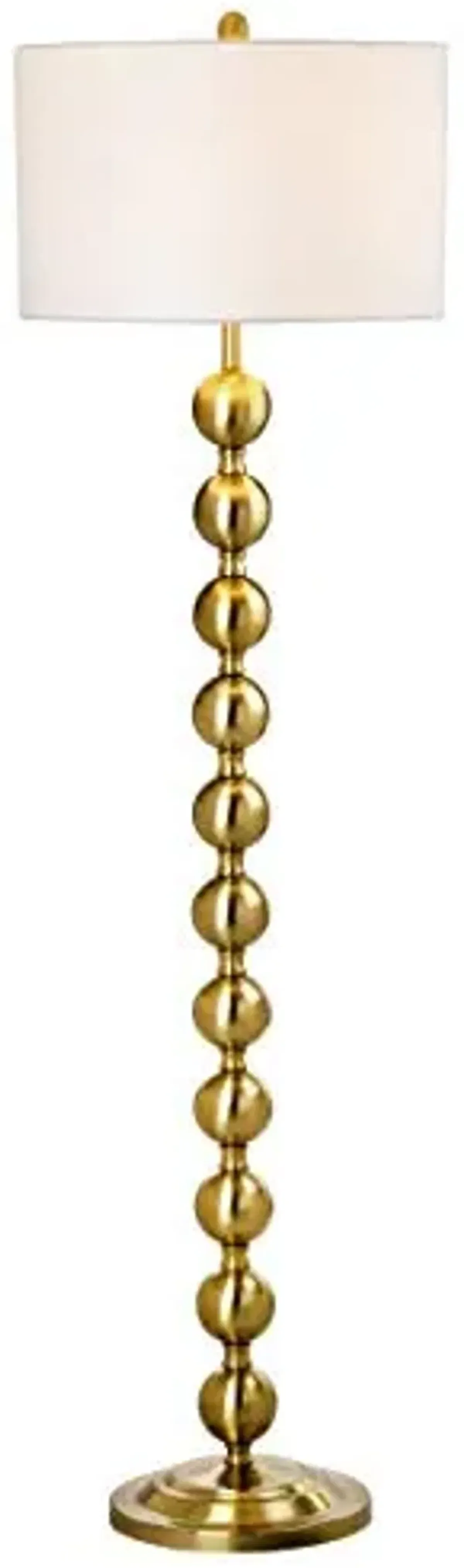 SAFAVIEH Lighting Collection Reflections Modern Farmhouse Stacked Ball Brass 59-inch Living Room Bedroom Home Office Standing Floor Lamp (LED Bulb Included)