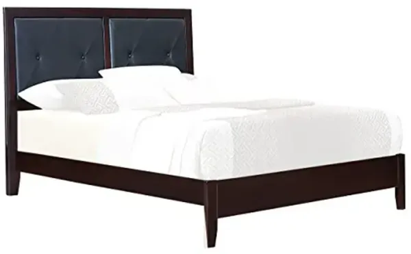 Homelegance Edina Faux Leather Upholstered Eastern King Bed, Dark Cherry