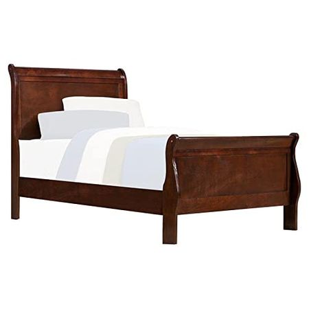 Homelegance Quincy Sleigh Panel Bed, Twin, Cherry