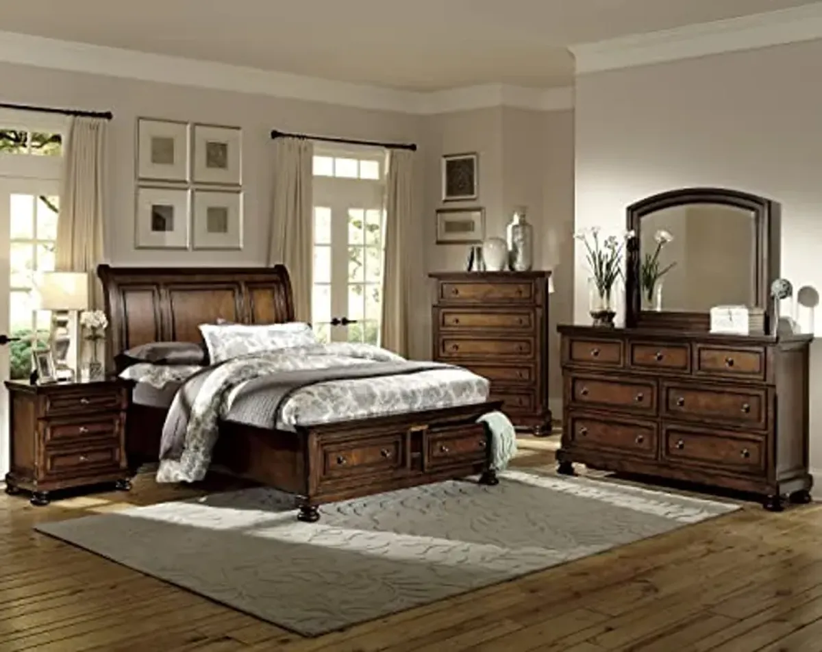 Homelegance 2159K-1EK Cumberland Sleigh Platform Bed, King, Cherry