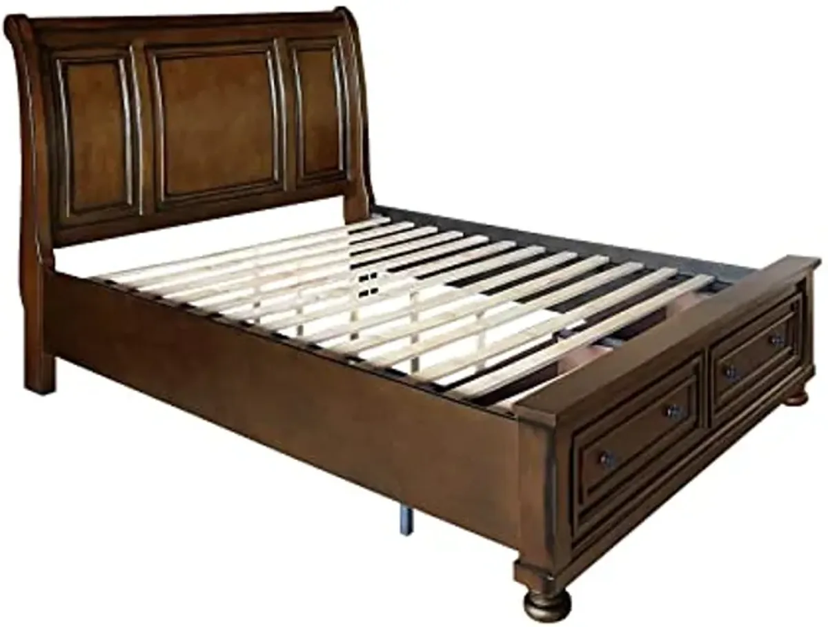 Homelegance 2159K-1EK Cumberland Sleigh Platform Bed, King, Cherry