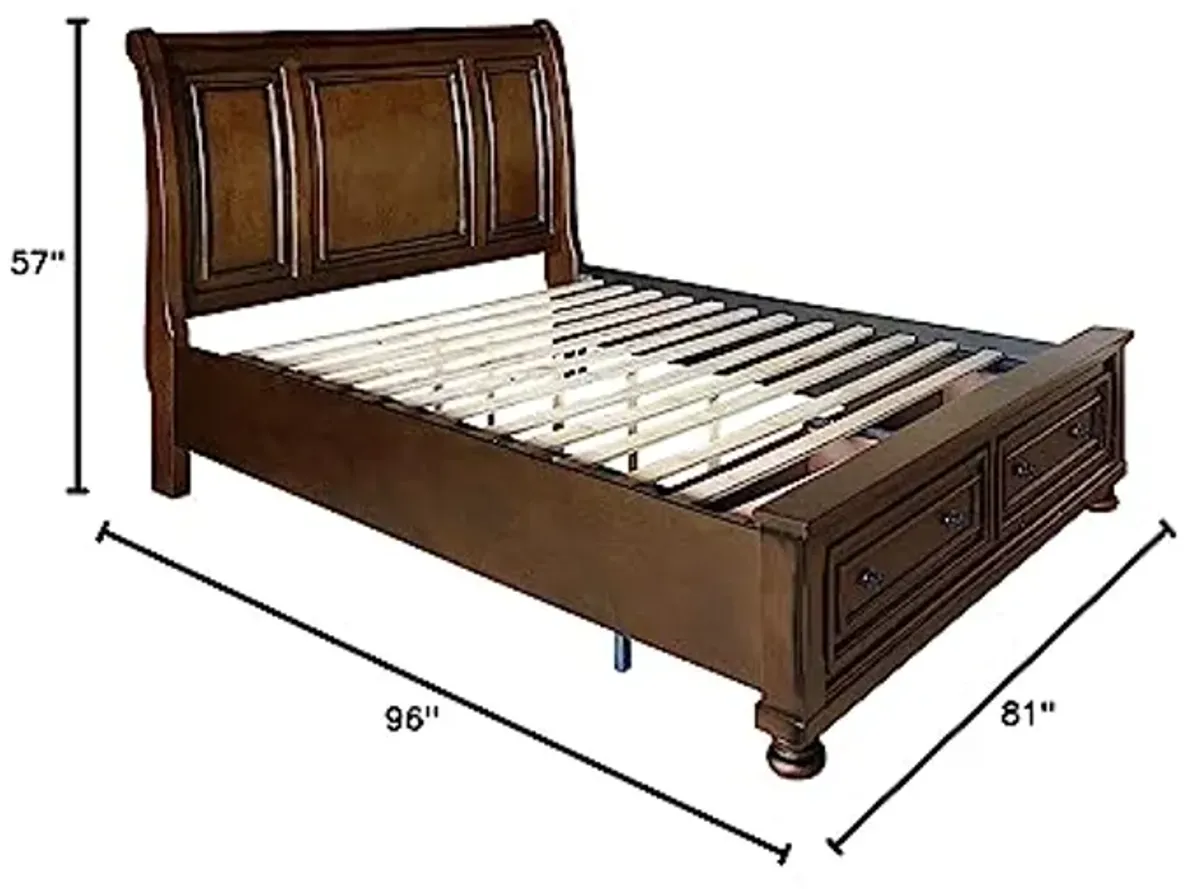 Homelegance 2159K-1EK Cumberland Sleigh Platform Bed, King, Cherry