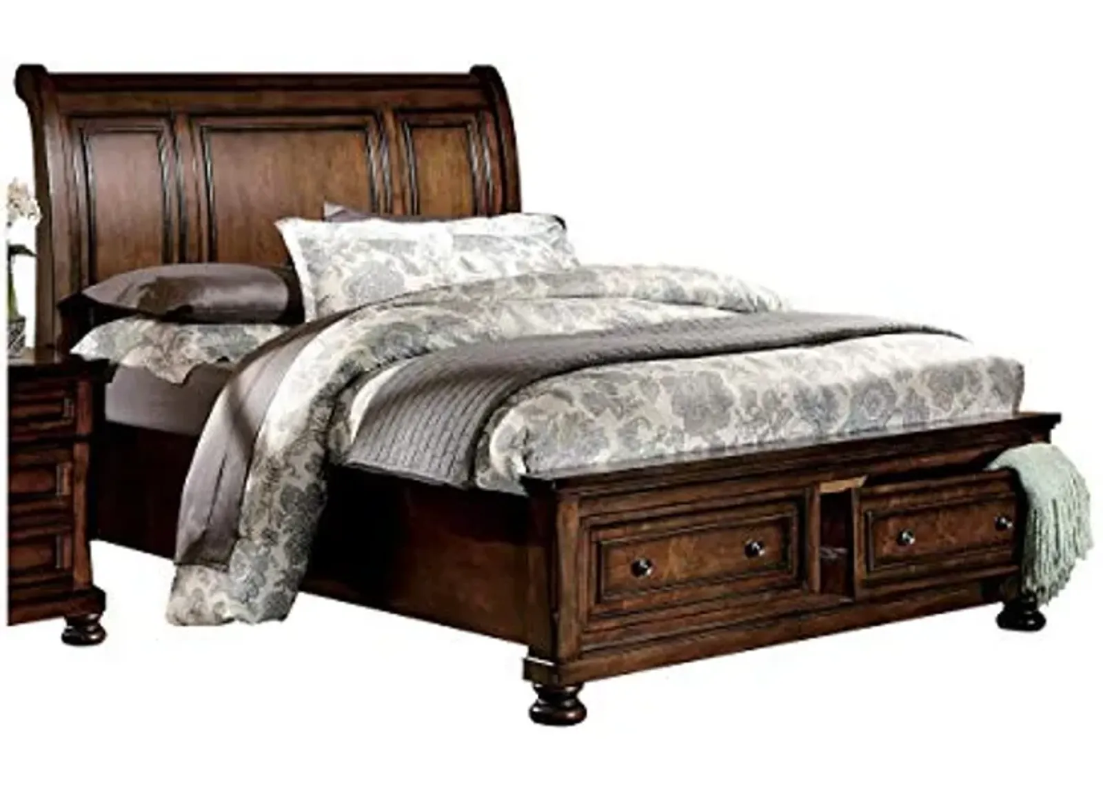 Homelegance 2159K-1EK Cumberland Sleigh Platform Bed, King, Cherry