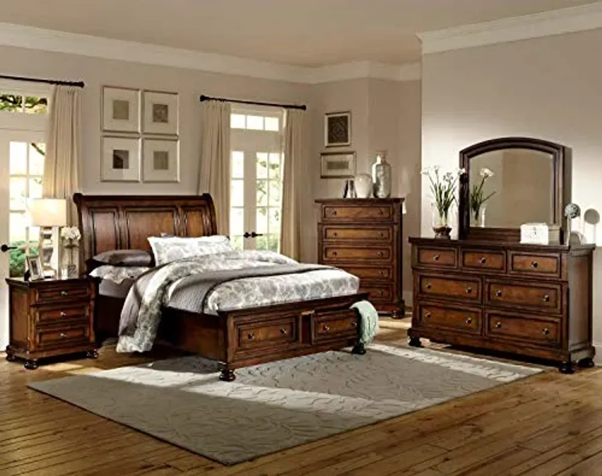 Homelegance Mardelle Sleigh Platform Bed, Full, Cherry