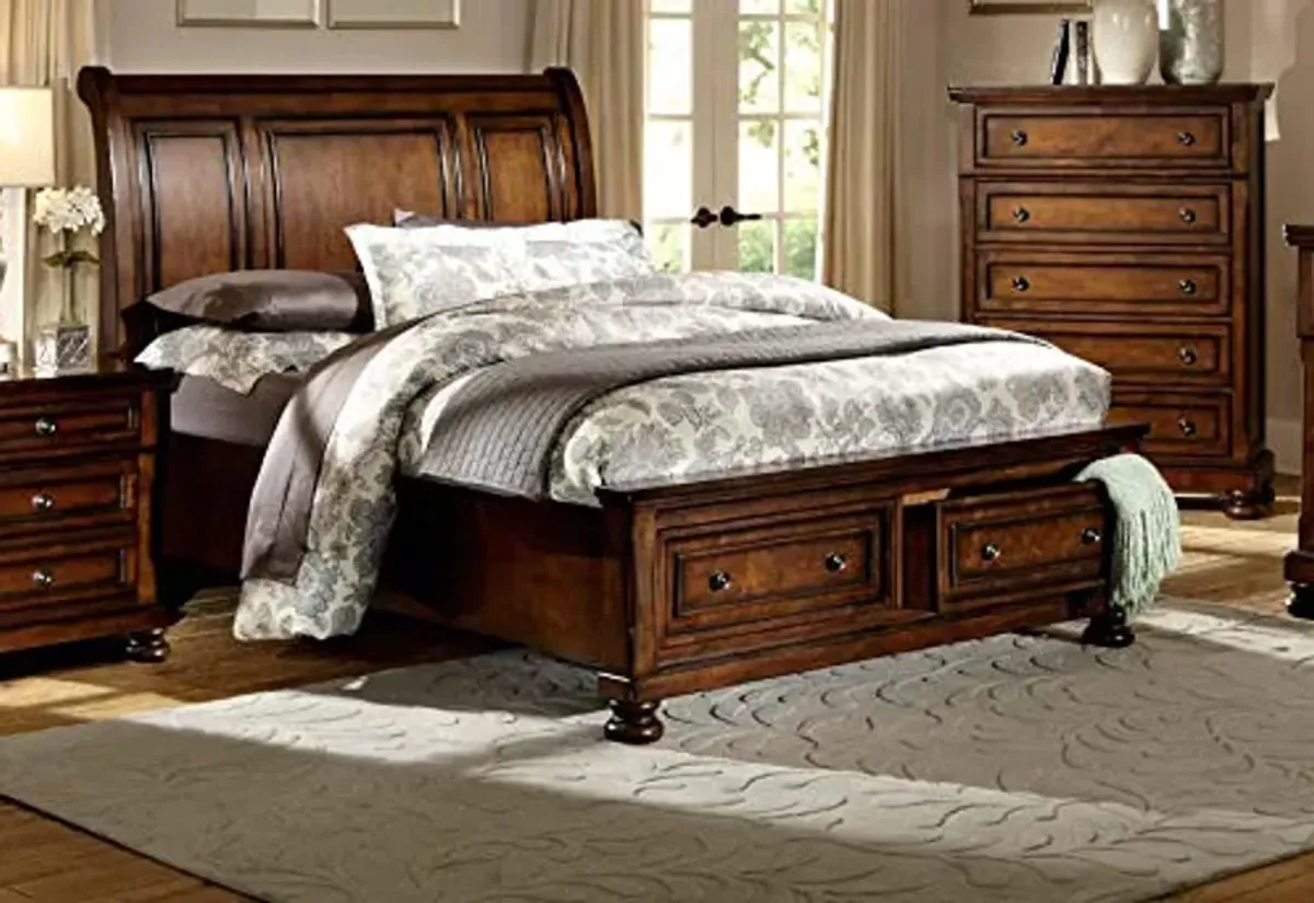 Homelegance Mardelle Sleigh Platform Bed, Full, Cherry