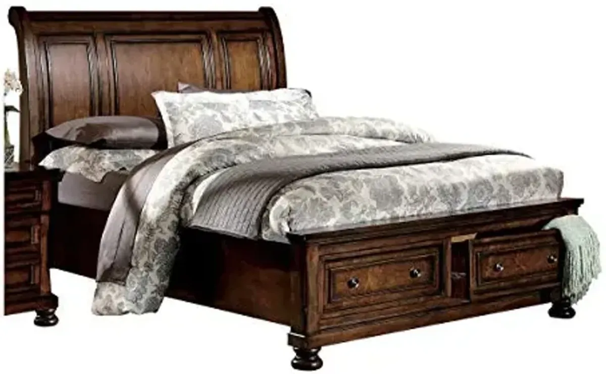 Homelegance Mardelle Sleigh Platform Bed, Full, Cherry