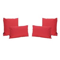 Christopher Knight Home Coronado Outdoor Water Resistant Square and Rectangular Throw Pillows, 4-Pcs Set, Red