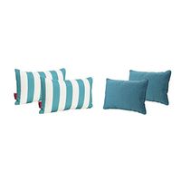 Christopher Knight Home Coronado Outdoor Water Resistant Rectangular Throw Pillows, 4-Pcs Set, Dark Teal / White