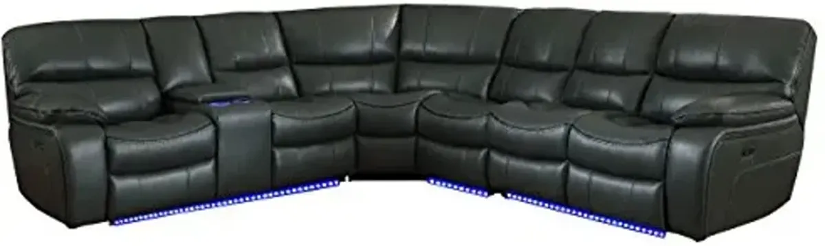 Homelegance 4 Piece Pecos Power Reclining Sectional with LED, Gray