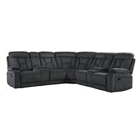Homelegance Rosnay 3 Piece Reclining Sectional with Console, Gray