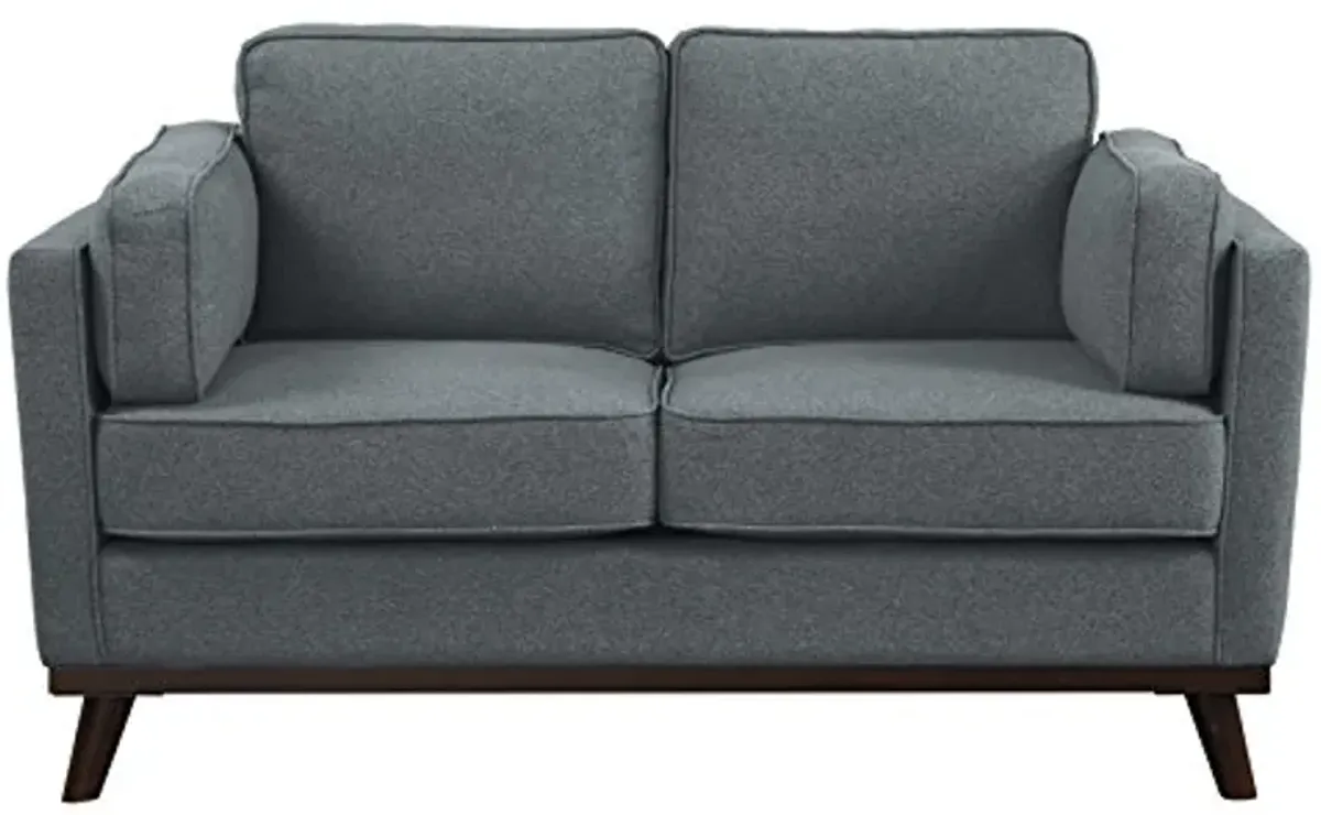 Homelegance 62", Gray Bedos Fabric Upholstered Loveseat,