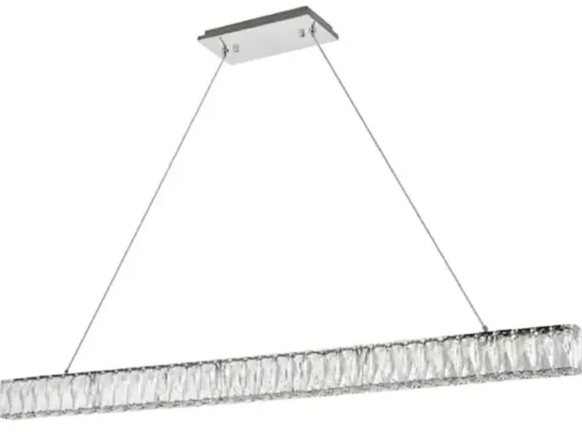 Elegant Decor Indoor Modern Monroe Integrated LED chip Light Chrome Chandelier Clear Royal Cut Crystal - 47.6x1.6x3