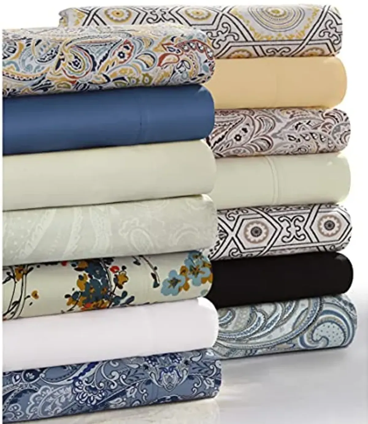 Tribeca Living Twin XL Bed Sheet Set, 300 Thread Count Soft Cotton Sateen, Floral Print with Extra Deep Pockets, 3-Piece Bedding Set, Park Multicolor