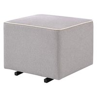 DaVinci Universal Gliding Ottoman in Grey with Cream Piping, Greenguard Gold & CertiPUR-US Cerified