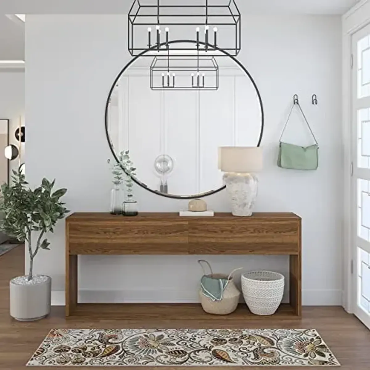 Giselle Contemporary Abstract Ivory Runner Rug, 2' x 10'