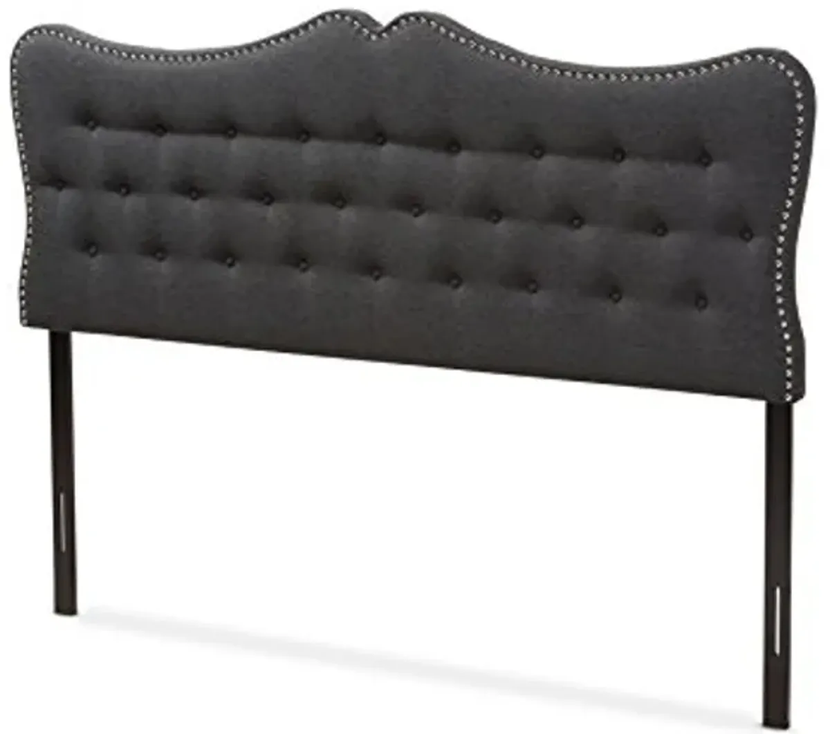 Baxton Studio Allina Modern and Contemporary Dark Grey Fabric Queen Size Headboard