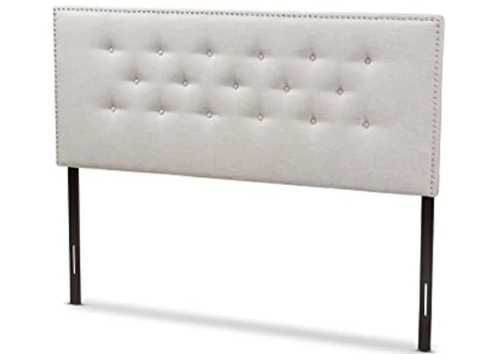 Baxton Studio Windsor Modern and Contemporary Greyish Beige Fabric Upholstered Queen Size Headboard