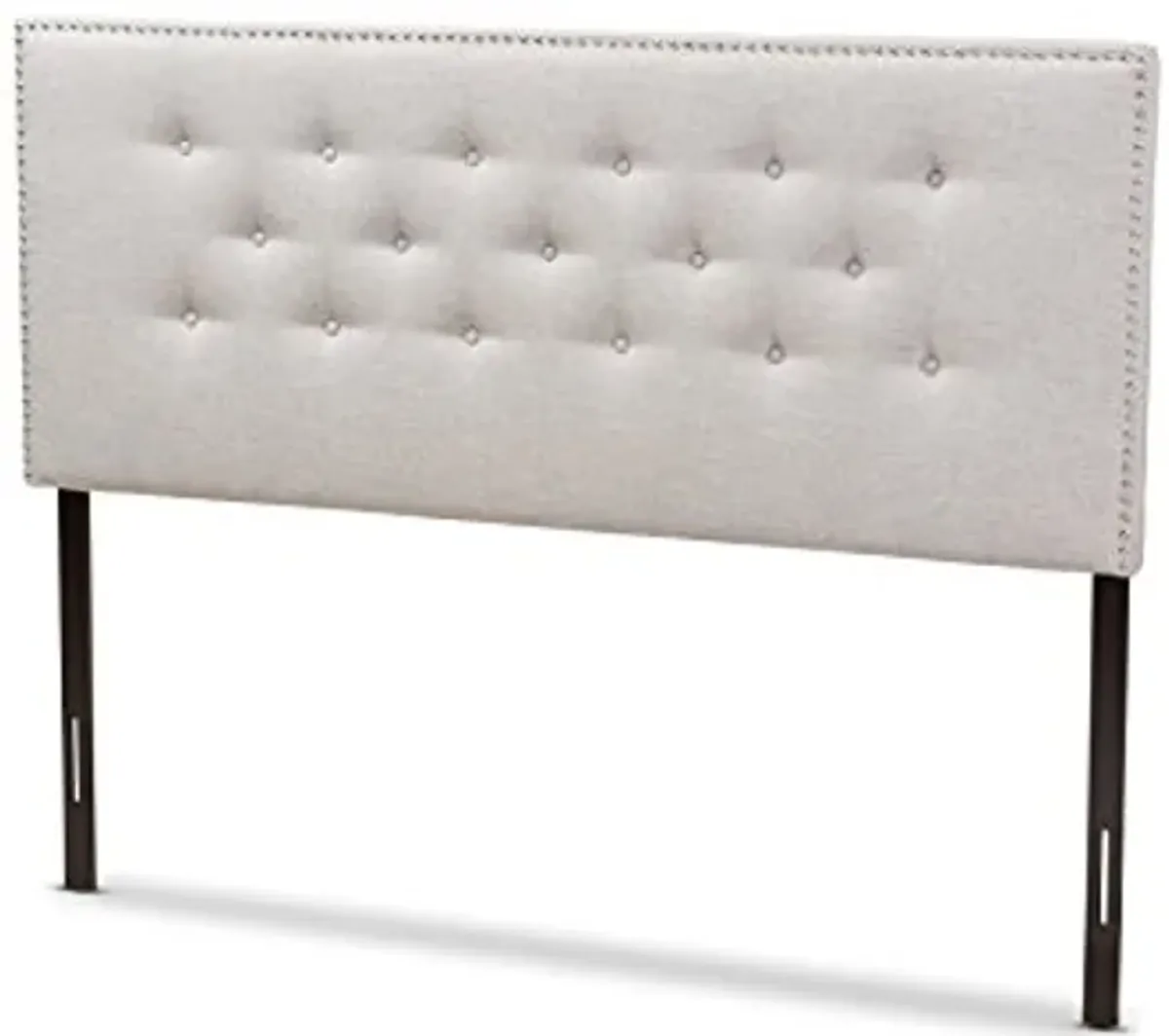 Baxton Studio Windsor Modern and Contemporary Greyish Beige Fabric Upholstered Queen Size Headboard