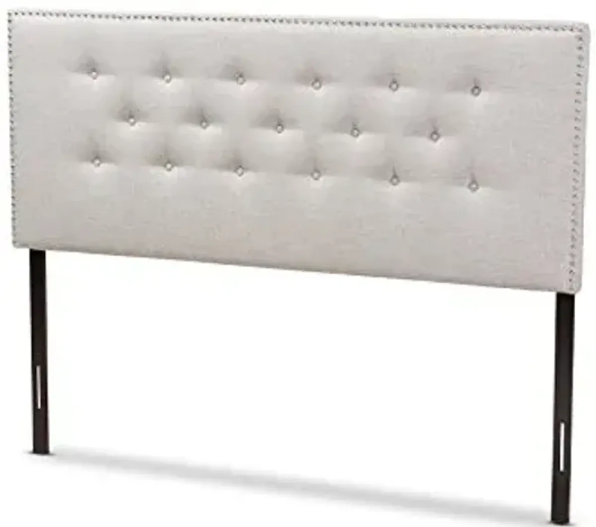 Baxton Studio Windsor Modern and Contemporary Greyish Beige Fabric Upholstered King Size Headboard