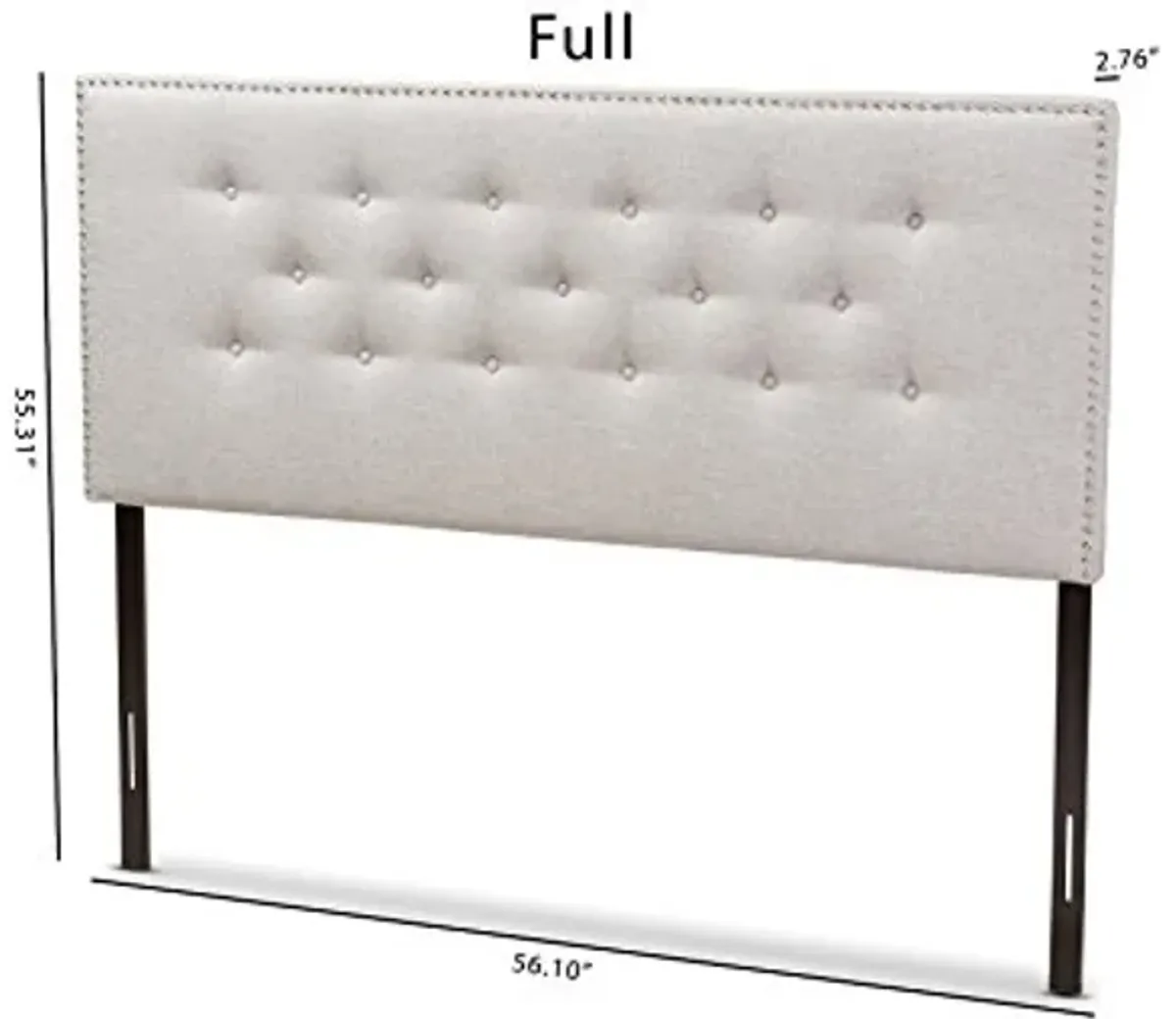 Baxton Studio Windsor Modern and Contemporary Greyish Beige Fabric Upholstered Full Size Headboard