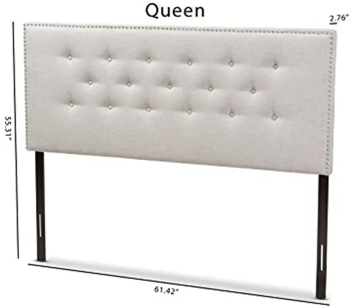 Baxton Studio Windsor Modern and Contemporary Greyish Beige Fabric Upholstered Full Size Headboard